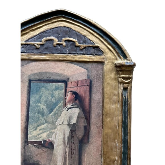 Vintage The Young Monk Print by Cederstrom Religious Art | Gothic Monastic Decor - Picture 3 of 5